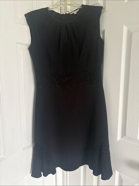Nanette Lepore Black Sleeveless Dress with Lace inserts